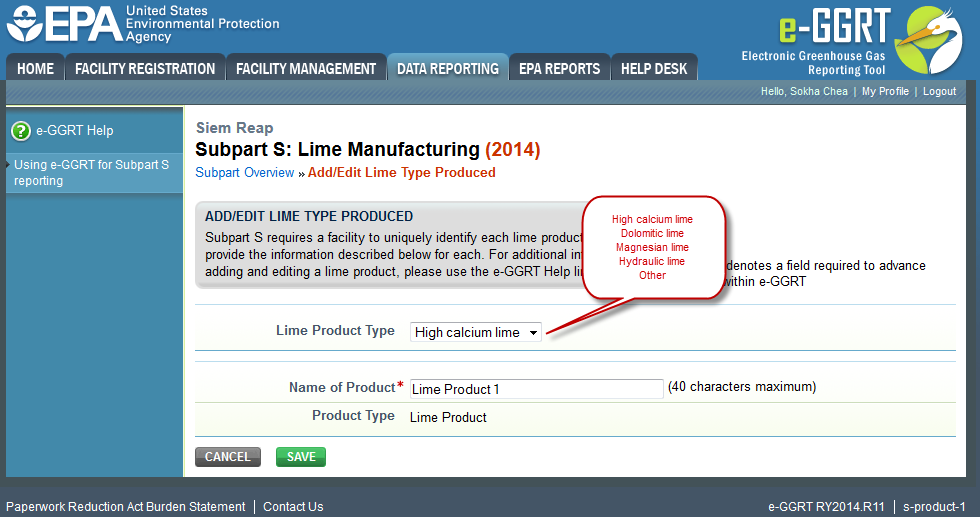 Image of Subpart S: Lime Manufacturing webpage.